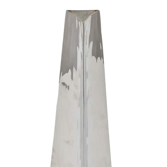 15" Silver Stainless Steel Industrial Vase